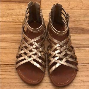 Gorgeous Gold Sandals size 3 big girls